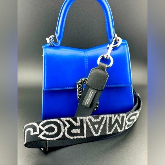 Marc Jacobs The St. Marc Mini Leather Tote Bag In Cobalt,  With Additional Strap - Picture 9 of 16